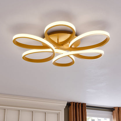 Golden Frame Modern Cool White LED Chandelier Ceiling Light - House Comfort