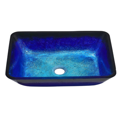 Golden/Blue Tempered Glass Bathroom Art Design Sink - House Comfort
