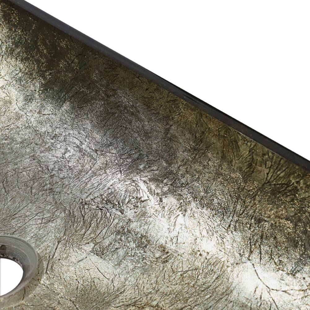 Golden/Blue Tempered Glass Bathroom Art Design Sink - House Comfort