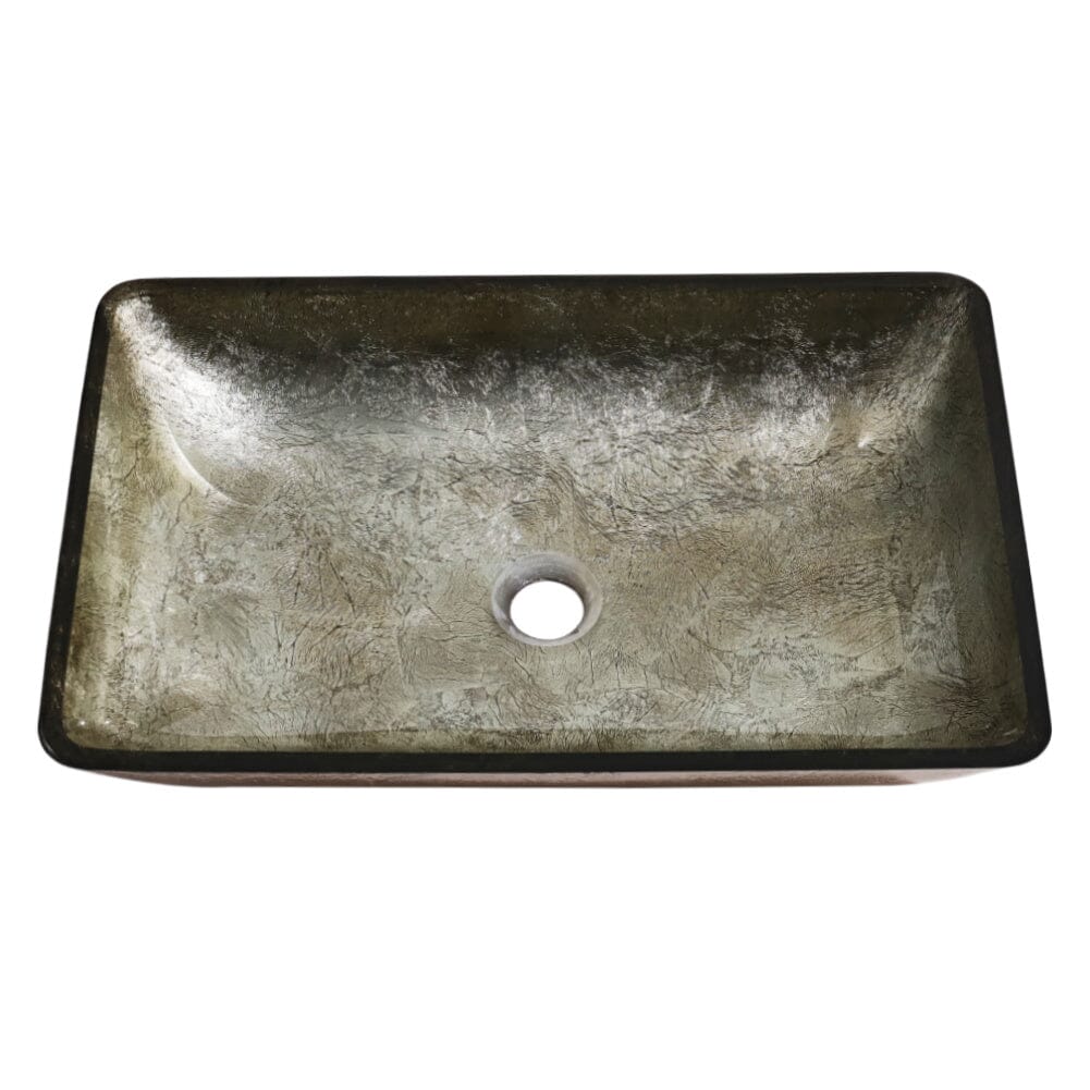 Golden/Blue Tempered Glass Bathroom Art Design Sink - House Comfort