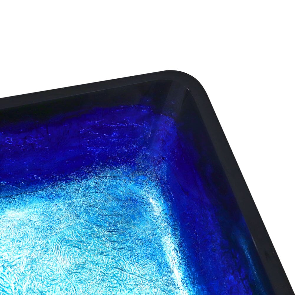 Golden/Blue Tempered Glass Bathroom Art Design Sink - House Comfort