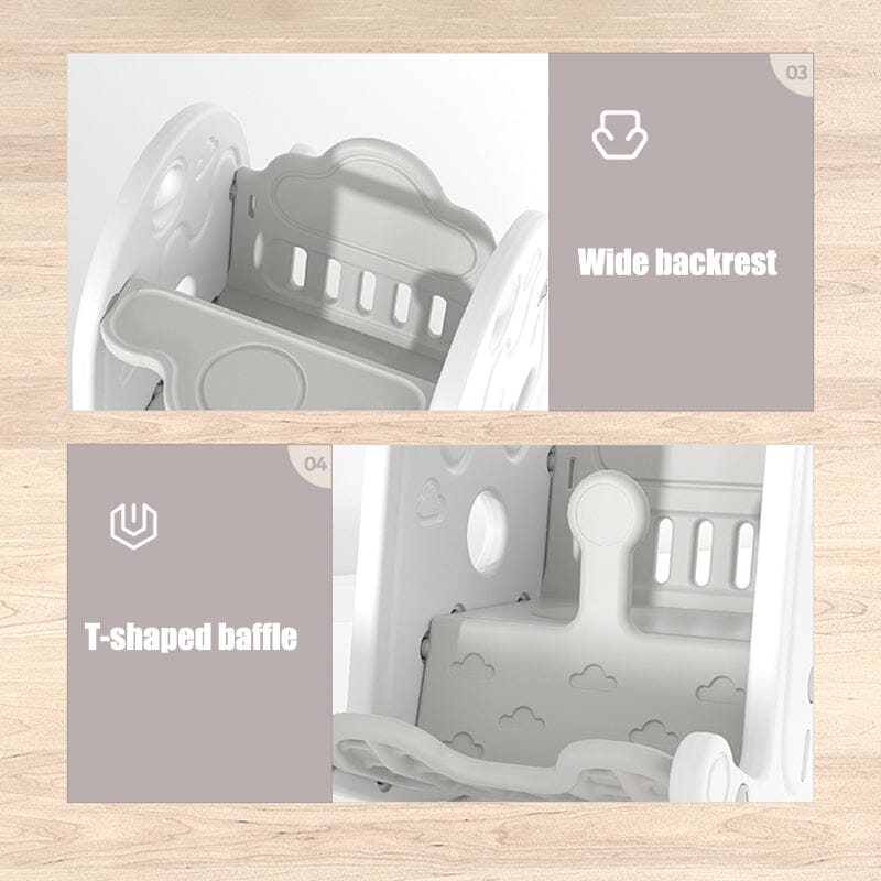 Grey Floor Standing Toddler Rocking Chair Plastic Toy - House Comfort