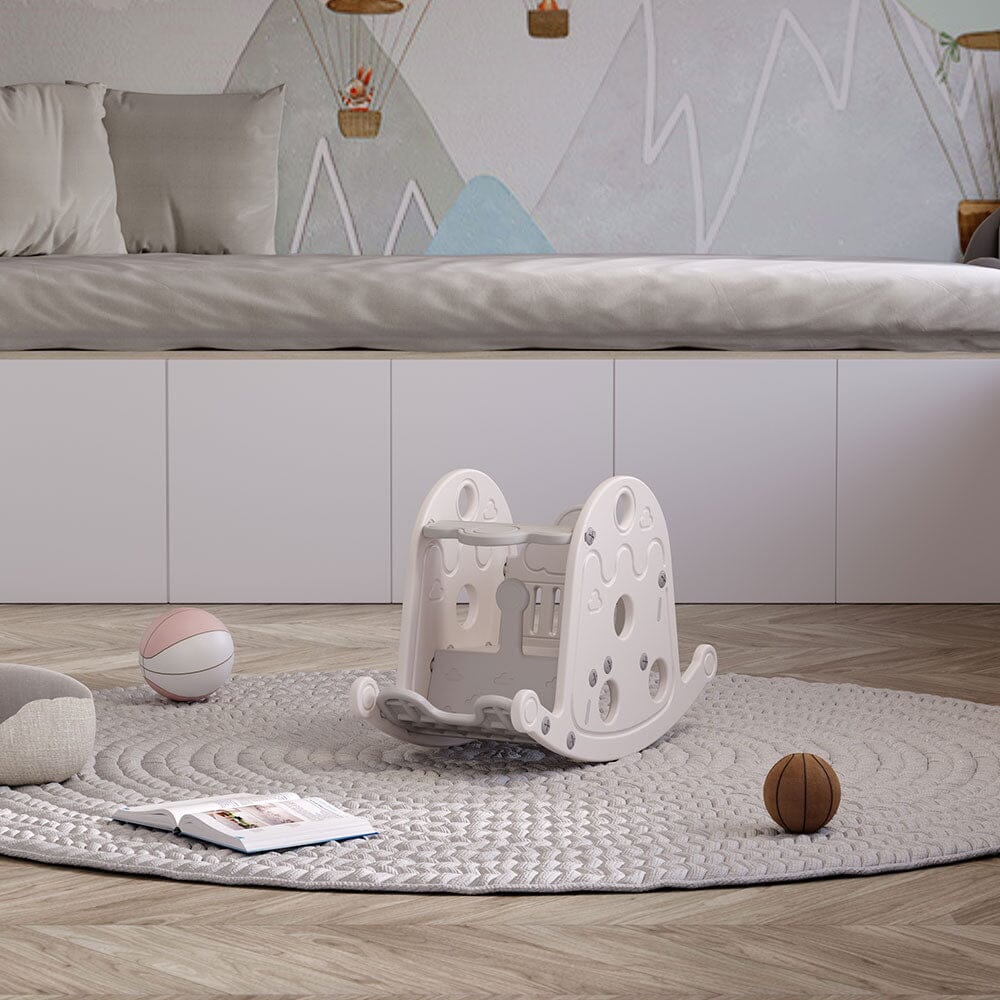 Grey Floor Standing Toddler Rocking Chair Plastic Toy - House Comfort