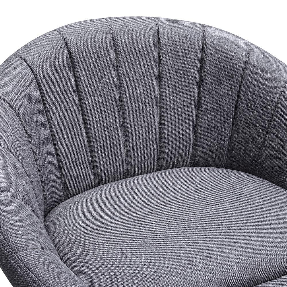 Grey Round Backrest Chair with Metal Legs - House Comfort