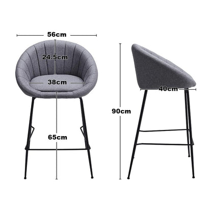 Grey Round Backrest Chair with Metal Legs - House Comfort