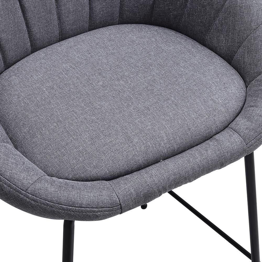 Grey Round Backrest Chair with Metal Legs - House Comfort