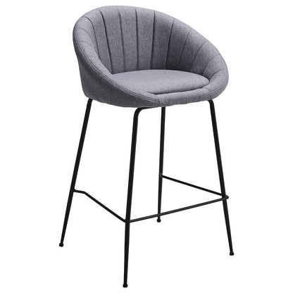 Grey Round Backrest Chair with Metal Legs - House Comfort