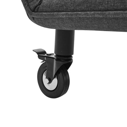 Grey/Khaki Upholstered Single Sleeper Chair Convertible Sofa Bed with Metal Legs - House Comfort