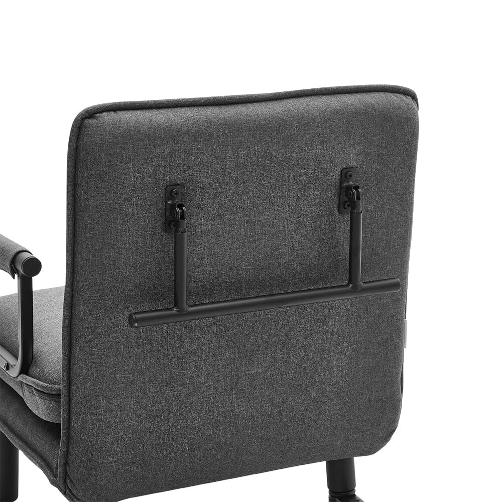 Grey/Khaki Upholstered Single Sleeper Chair Convertible Sofa Bed with Metal Legs - House Comfort