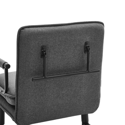 Grey/Khaki Upholstered Single Sleeper Chair Convertible Sofa Bed with Metal Legs - House Comfort