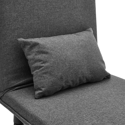 Grey/Khaki Upholstered Single Sleeper Chair Convertible Sofa Bed with Metal Legs - House Comfort