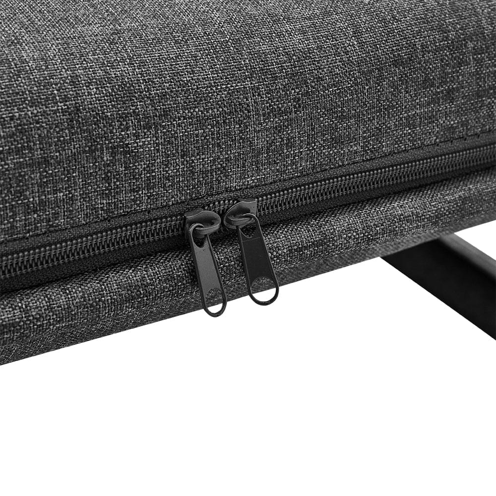 Grey/Khaki Upholstered Single Sleeper Chair Convertible Sofa Bed with Metal Legs - House Comfort