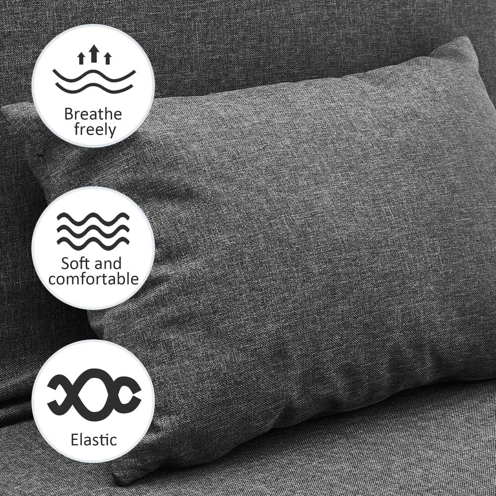 Grey/Khaki Upholstered Single Sleeper Chair Convertible Sofa Bed with Metal Legs - House Comfort