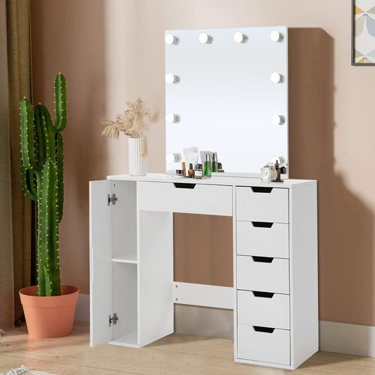 Hollywood Dressing Table with LED Lighted Mirror - House Comfort