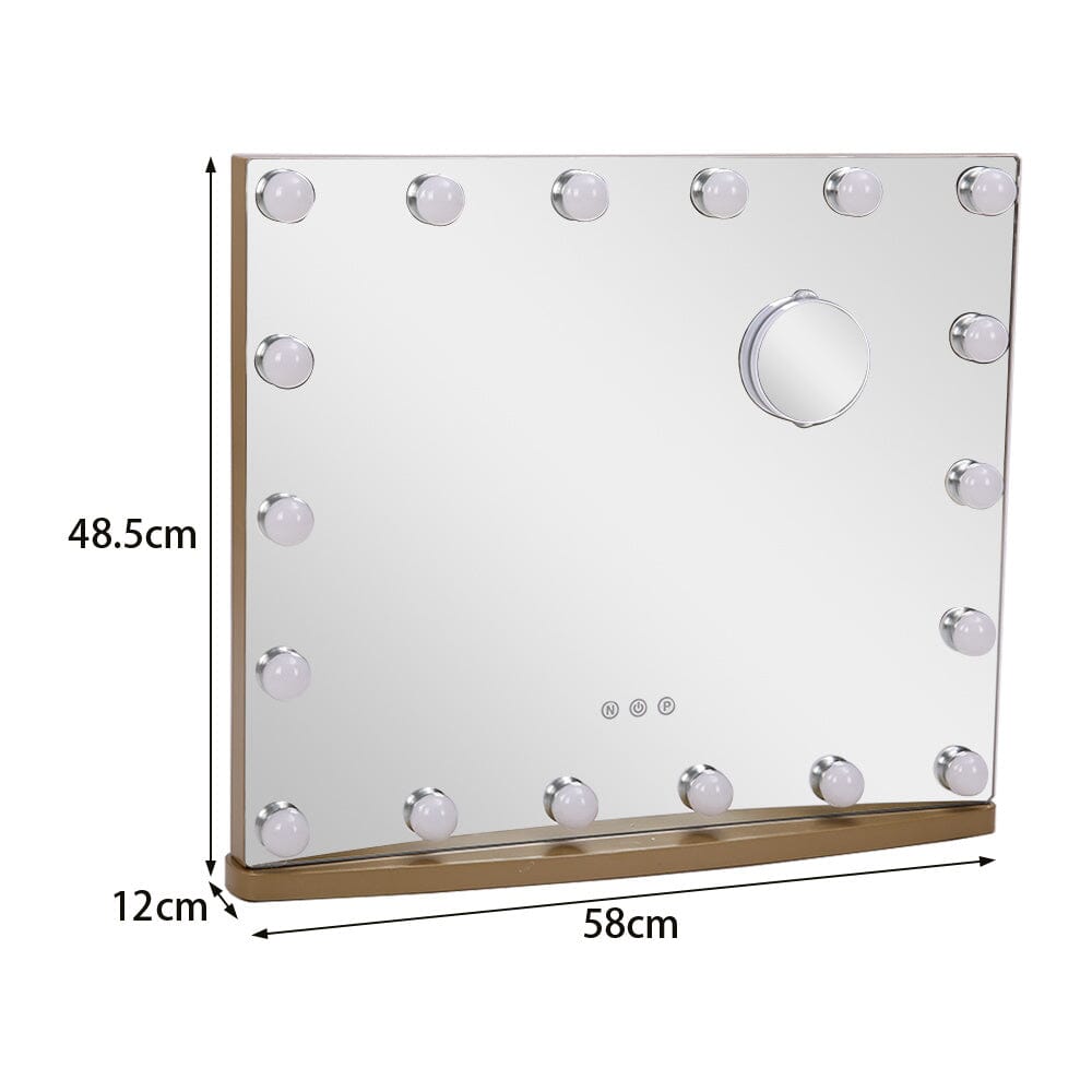 Hollywood Lighted Rectangle LED Metal Makeup Mirror - House Comfort