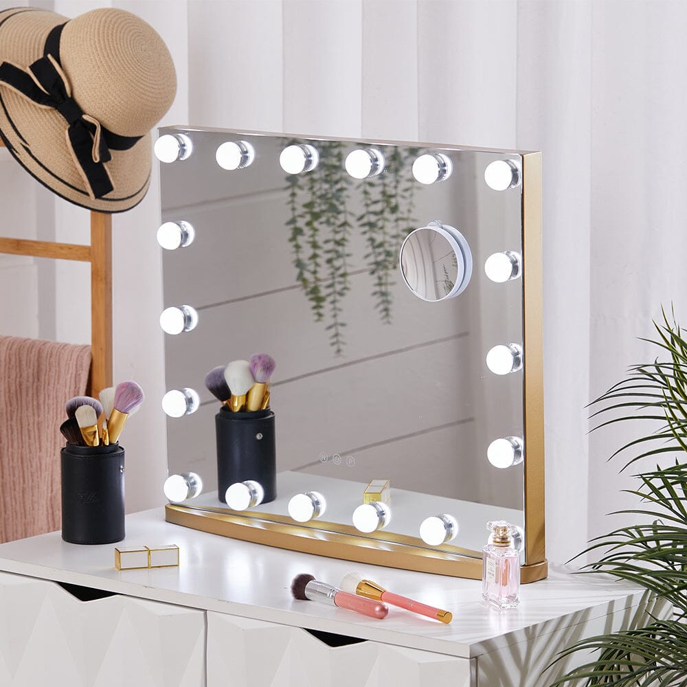 Hollywood Lighted Rectangle LED Metal Makeup Mirror - House Comfort