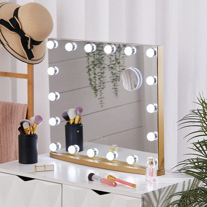 Hollywood Lighted Rectangle LED Metal Makeup Mirror - House Comfort
