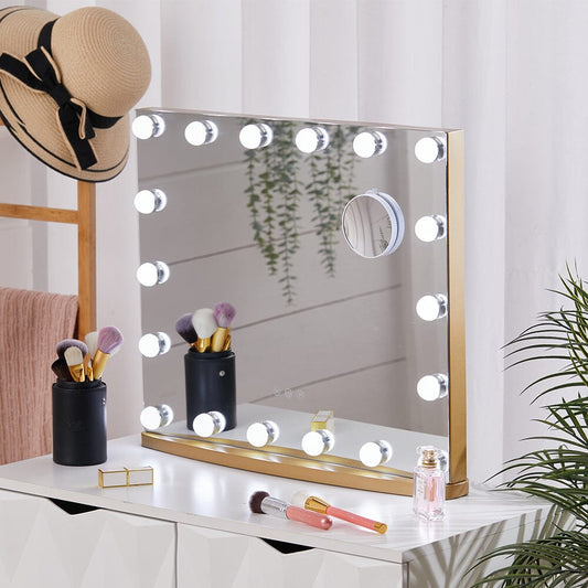 Hollywood Lighted Rectangle LED Metal Makeup Mirror - House Comfort