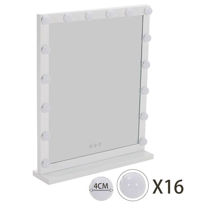 Hollywood Style Lighted Rectangular Makeup Mirror with Base - House Comfort