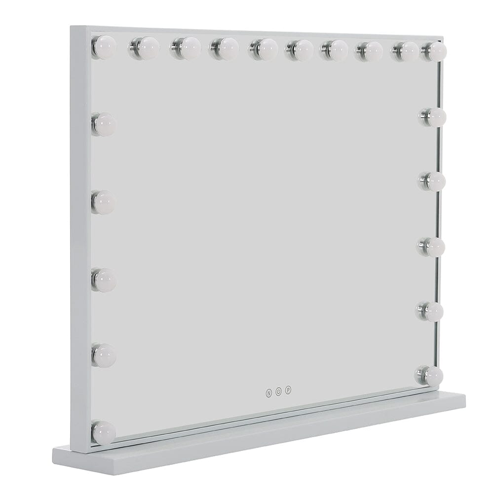 Hollywood Style Lighted Rectangular Makeup Mirror with Base - House Comfort