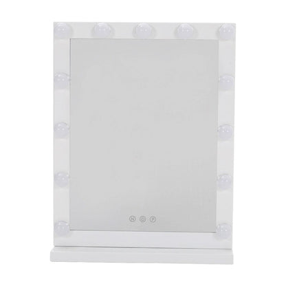 Hollywood Style Lighted Rectangular Makeup Mirror with Base - House Comfort