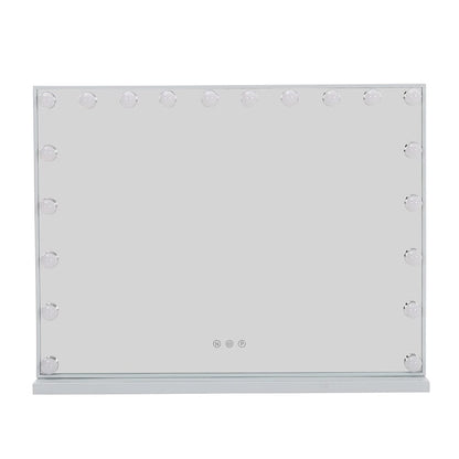 Hollywood Style Lighted Rectangular Makeup Mirror with Base - House Comfort