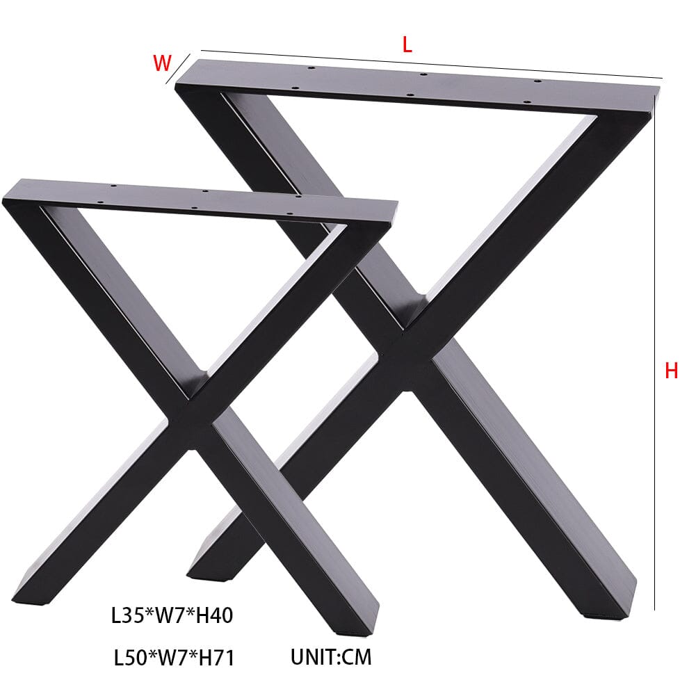 Industrial Metal X - Shaped Legs for Tables Desks for DIY Set of 2 - House Comfort