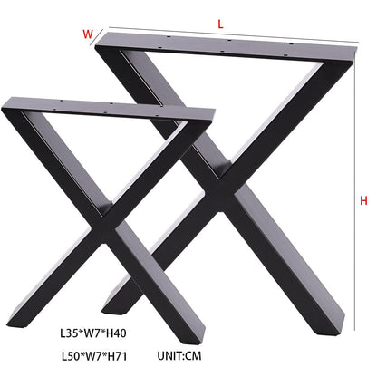 Industrial Metal X - Shaped Legs for Tables Desks for DIY Set of 2 - House Comfort