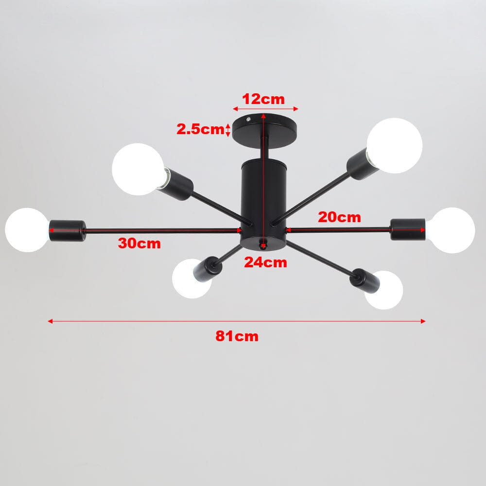 Industrial Style 6 - Light Ceiling Light - House Comfort