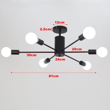 Industrial Style 6 - Light Ceiling Light - House Comfort