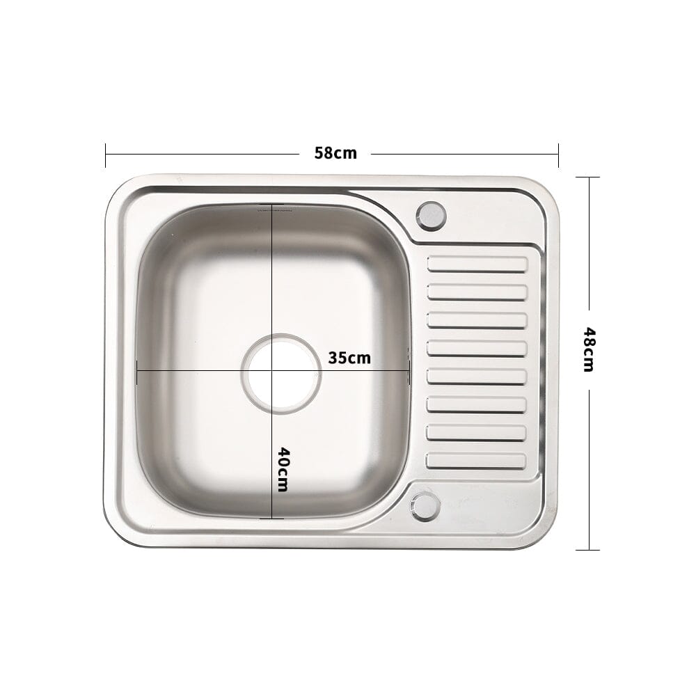 Inset Kitchen Sink Single Bowl Sink with Faucet Aperture - House Comfort