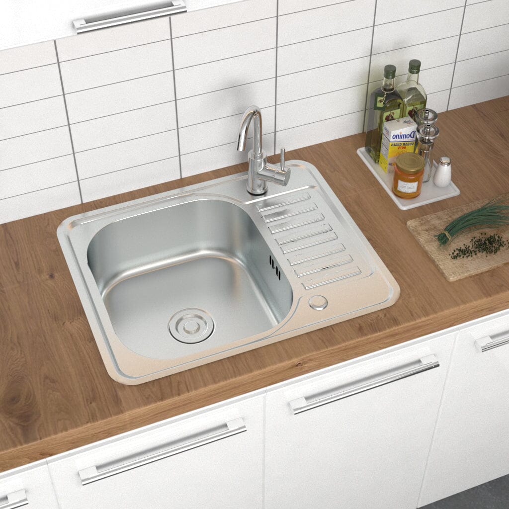 Inset Kitchen Sink Single Bowl Sink with Faucet Aperture - House Comfort