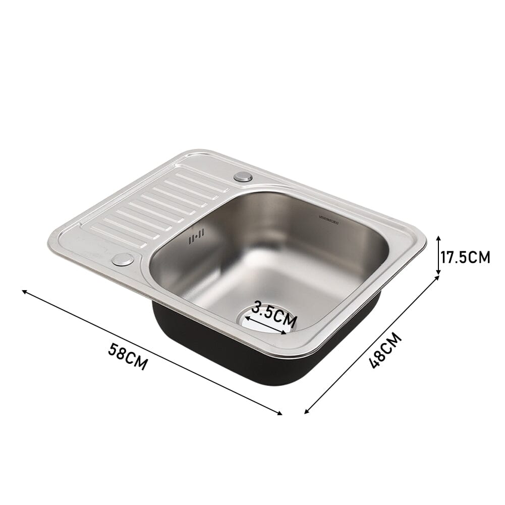 Inset Kitchen Sink Single Bowl Sink with Faucet Aperture - House Comfort