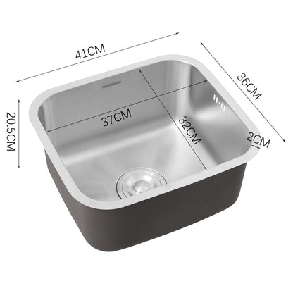 Inset Single Bowl Sink Stainless Steel Kitchen Deep Sinks Large Capacity - House Comfort