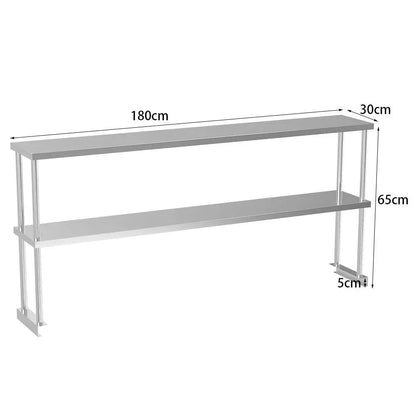 Kitchen Prep Table Over Shelf Single Double Tier Overshelf - House Comfort