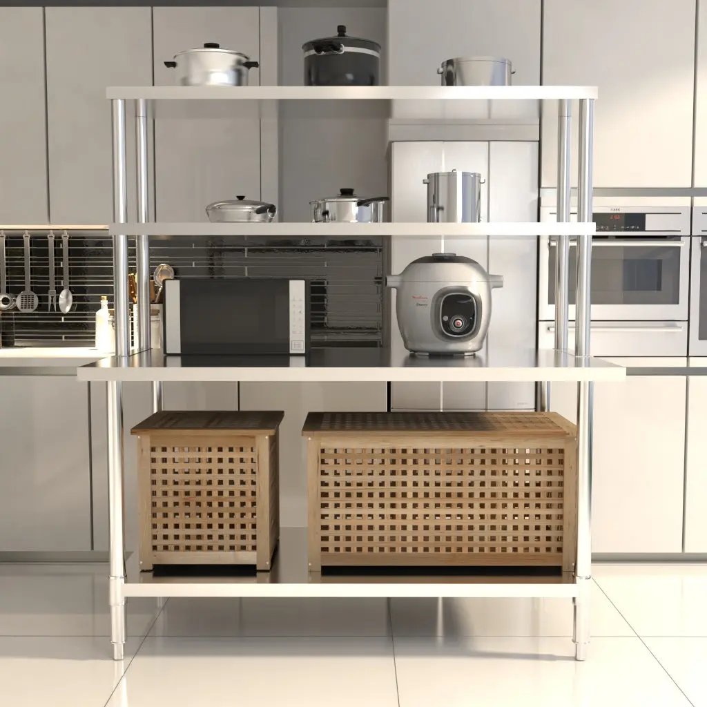 Kitchen Prep Table Over Shelf Single Double Tier Overshelf - House Comfort