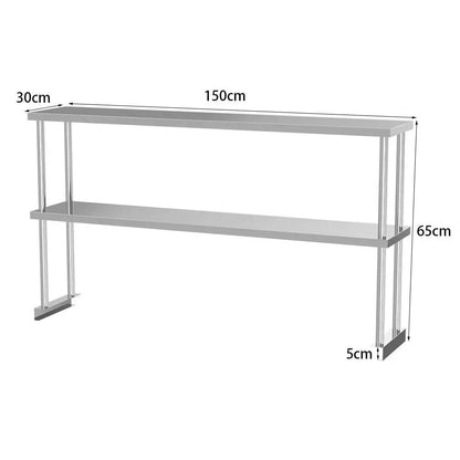 Kitchen Prep Table Over Shelf Single Double Tier Overshelf - House Comfort