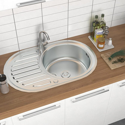 Large Inset Stainless Steel Kitchen Sink - House Comfort