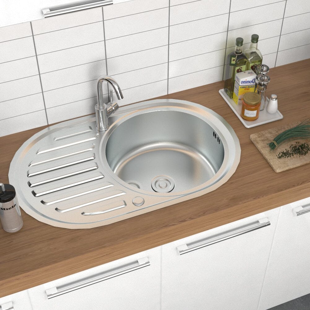 Large Inset Stainless Steel Kitchen Sink - House Comfort