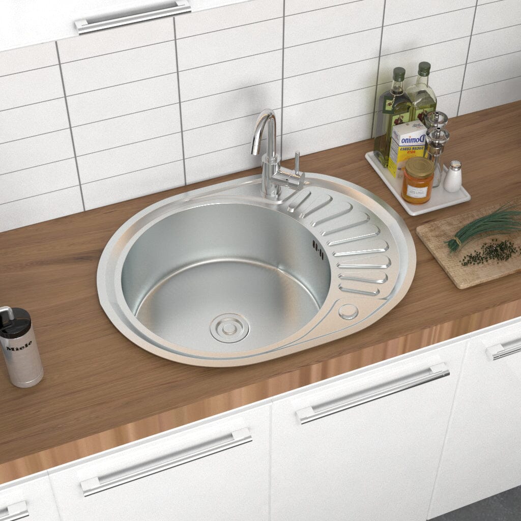 Large Inset Stainless Steel Kitchen Sink - House Comfort