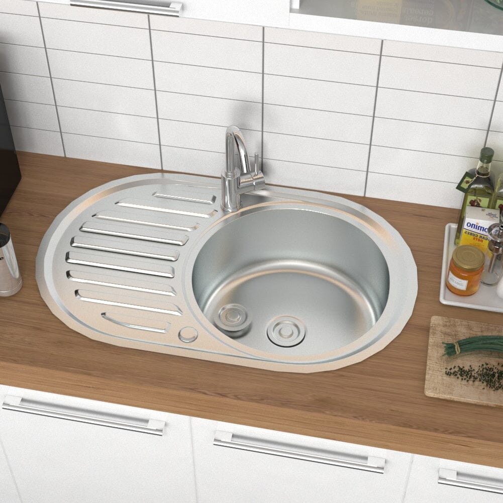 Large Inset Stainless Steel Kitchen Sink - House Comfort
