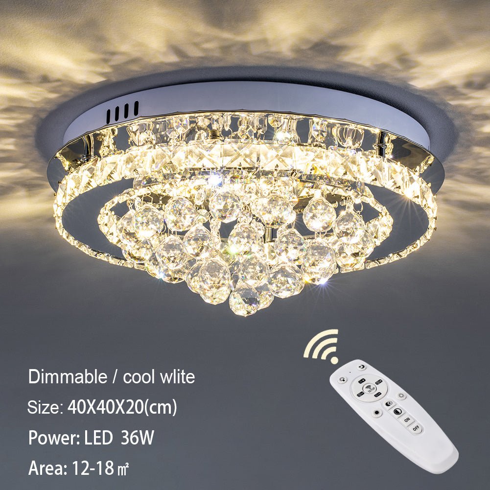LED Ceiling Light Chandelier Lamp with Crystal Droplets - House Comfort