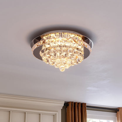 LED Ceiling Light Chandelier Lamp with Crystal Droplets - House Comfort