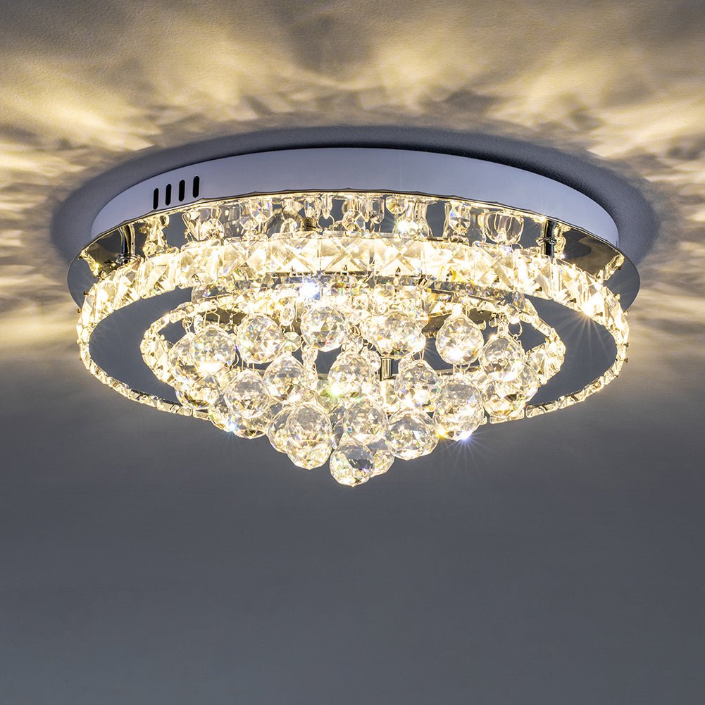 LED Ceiling Light Chandelier Lamp with Crystal Droplets - House Comfort