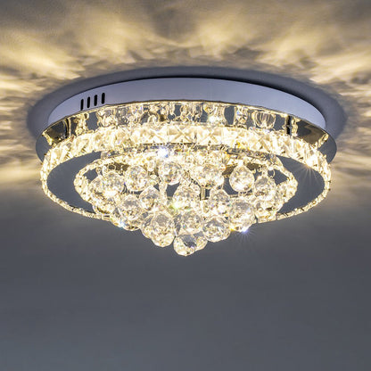 LED Ceiling Light Chandelier Lamp with Crystal Droplets - House Comfort