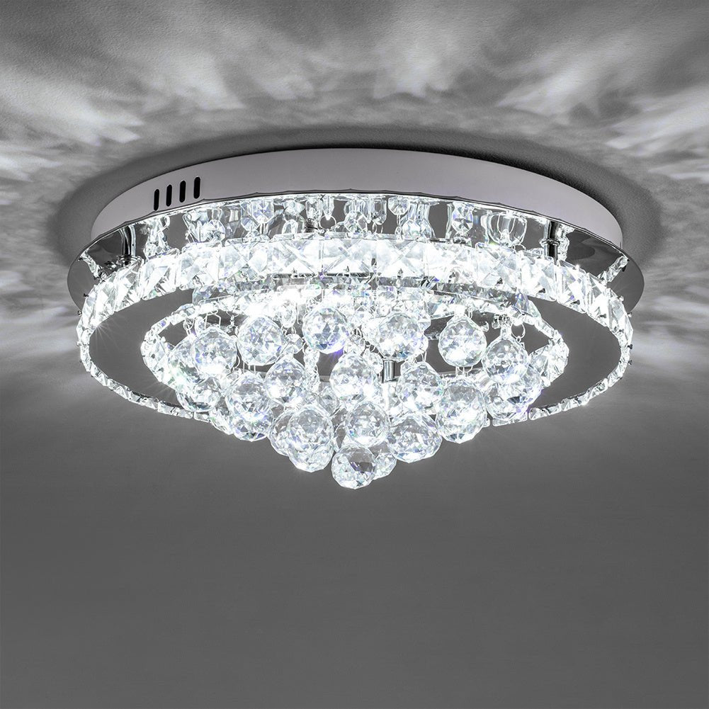 LED Ceiling Light Chandelier Lamp with Crystal Droplets - House Comfort