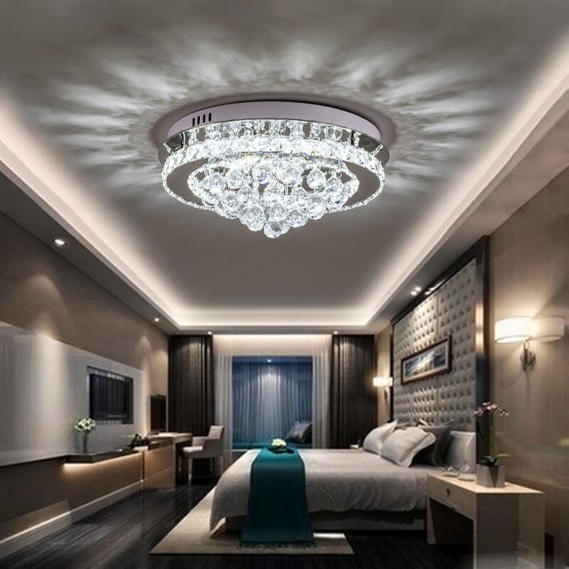 LED Ceiling Light Chandelier Lamp with Crystal Droplets - House Comfort
