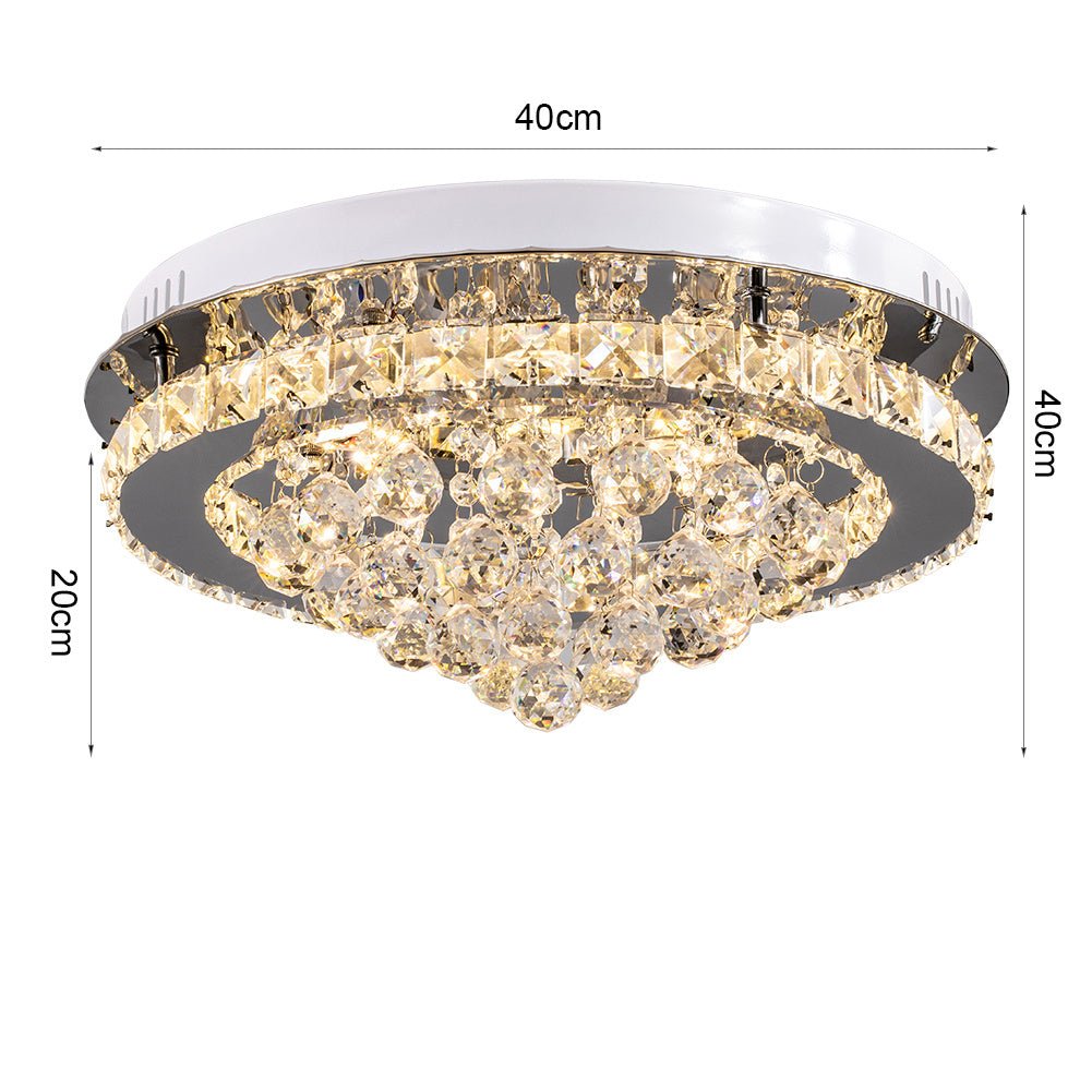 LED Ceiling Light Chandelier Lamp with Crystal Droplets - House Comfort