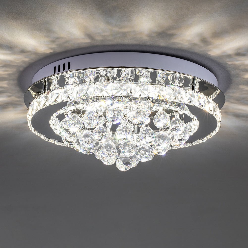 LED Ceiling Light Chandelier Lamp with Crystal Droplets - House Comfort