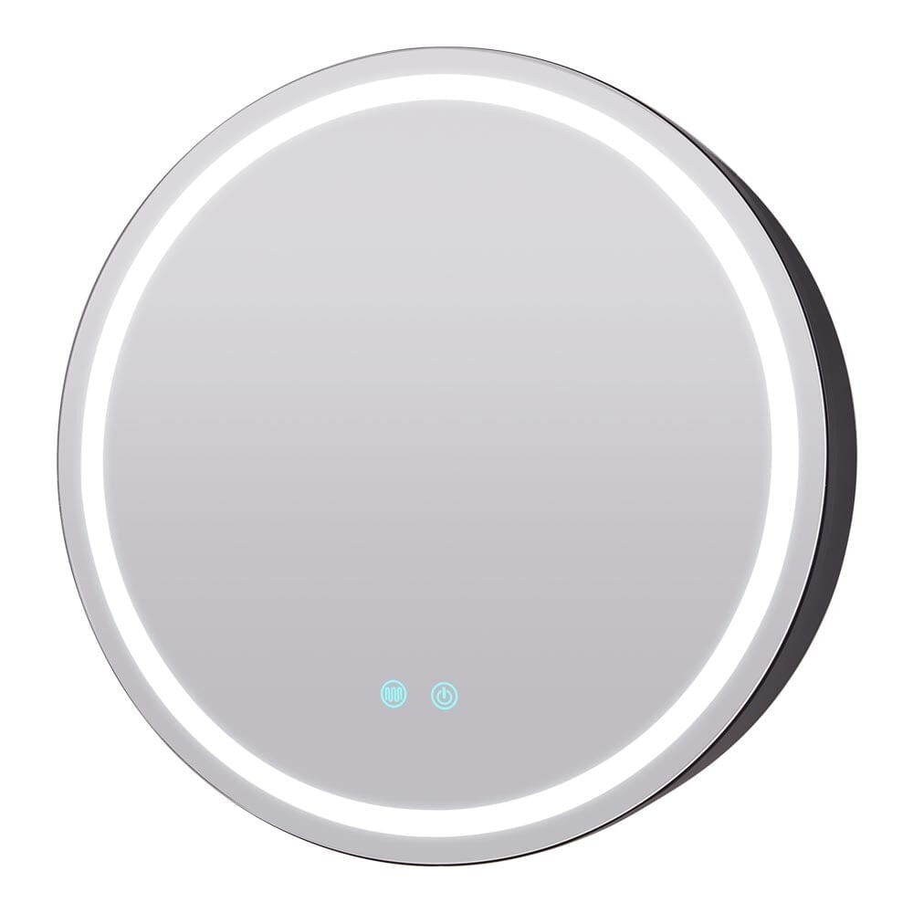 LED Dimmable Wall - Mounted Anti - fog Round Mirror Cabinet Bathroom Storage Decor - House Comfort